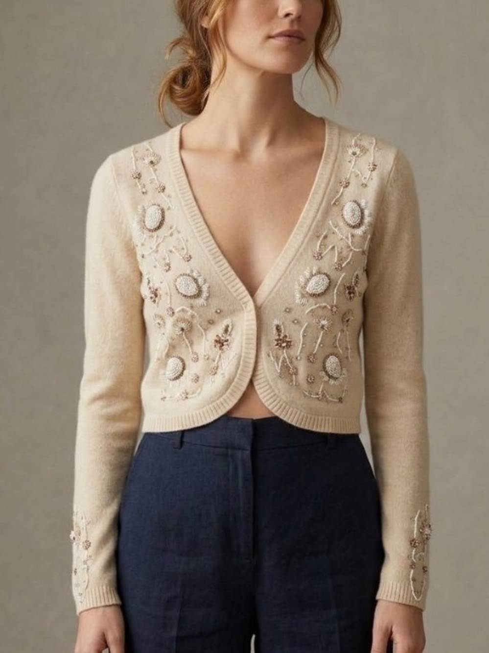 Ascension Embellished 100% Cashmere Cardigan